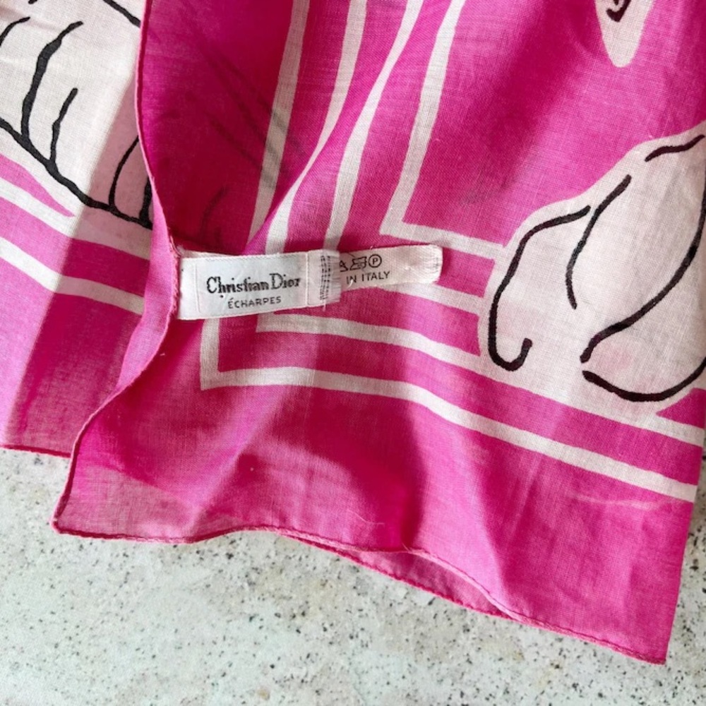 CHRISTIAN DIOR Cotton Scarf Wrap Shawl Beach Shells - Picture 6 of 6
